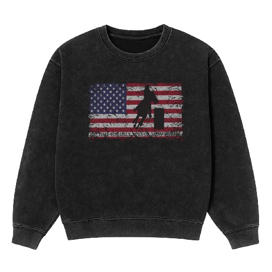 Barrel Racing Horse Racing And Rodeo Mineral Wash Sweatshirts