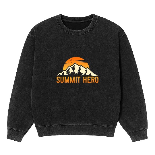 Summit Hero Climbers Mountaineering Mountain Guide Mineral Wash Sweatshirts