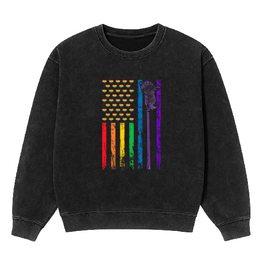 American Sports Rainbow Flag LGBT Pride Month Mineral Wash Sweatshirts