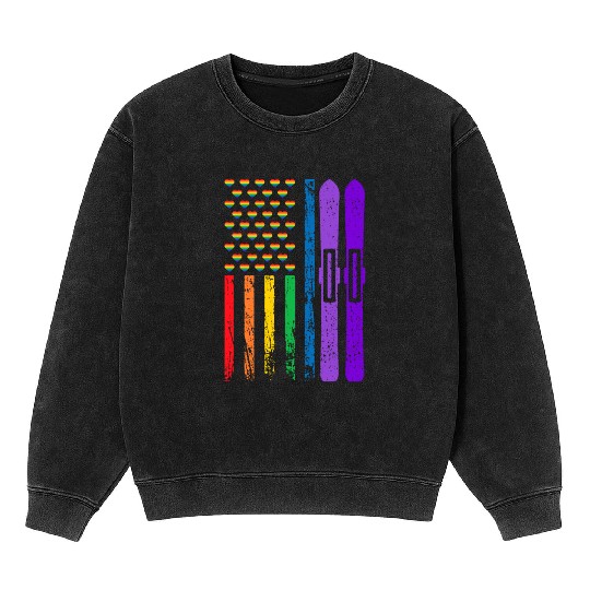 American Sports Rainbow Flag LGBT Pride Month Mineral Wash Sweatshirts