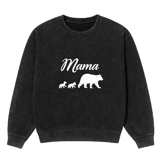Mama Bear - With Two Cubs Twin Mom Mother's Day Gi Mineral Wash Sweatshirts
