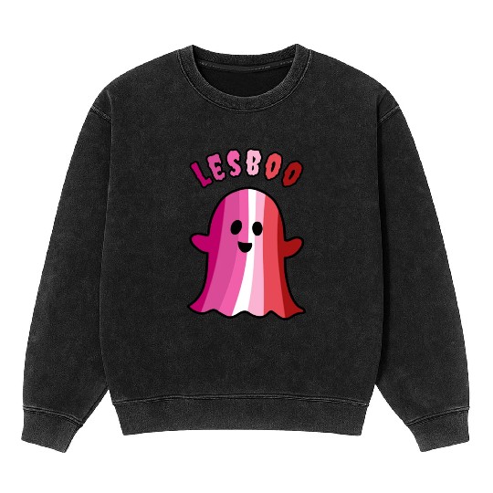 Lesbian Halloween Ghost 1 Mineral Wash Sweatshirts