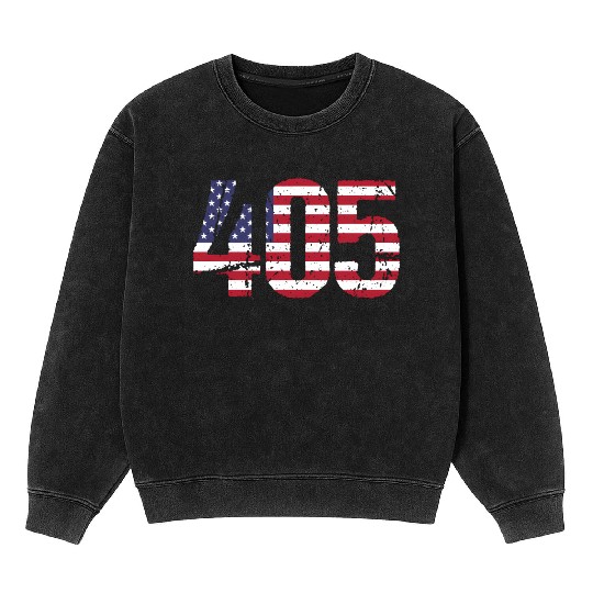405 Oklahoma Area Code Mineral Wash Sweatshirts