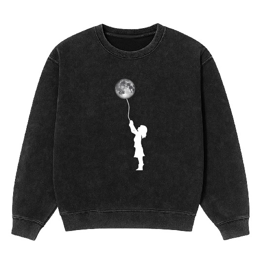 Science Too Moon Space Balloon Mineral Wash Sweatshirts