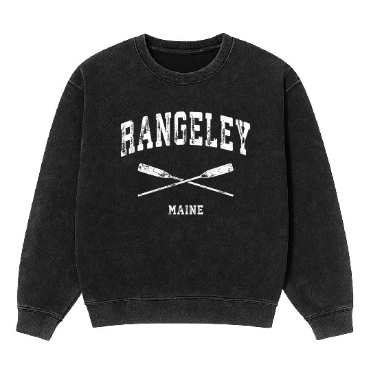 Rangeley Maine Nautical Crossed Oars Mineral Wash Sweatshirts