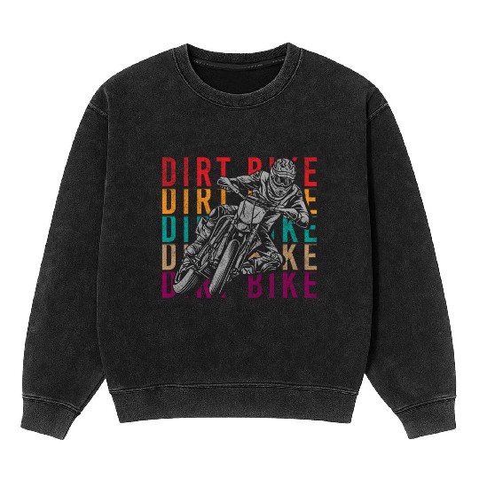 Dirt Bike Cycling Biking Mineral Wash Sweatshirts
