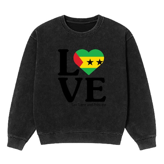 Love Sao Tome and Principe Mineral Wash Sweatshirts