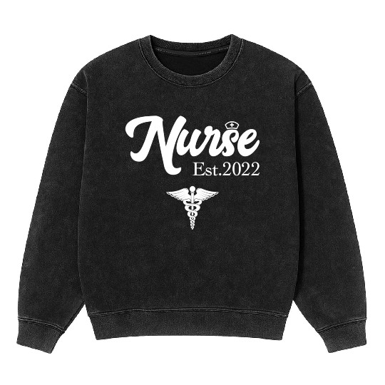 Registered Nurse Est 2022 Rn Nursing School Gradua Mineral Wash Sweatshirts
