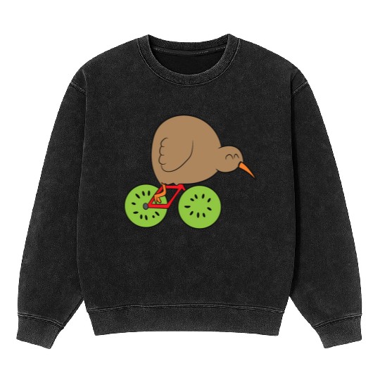 Kiwi Bird New Zealand Kiwi Bird And Kiwi Fruit Kiw Mineral Wash Sweatshirts