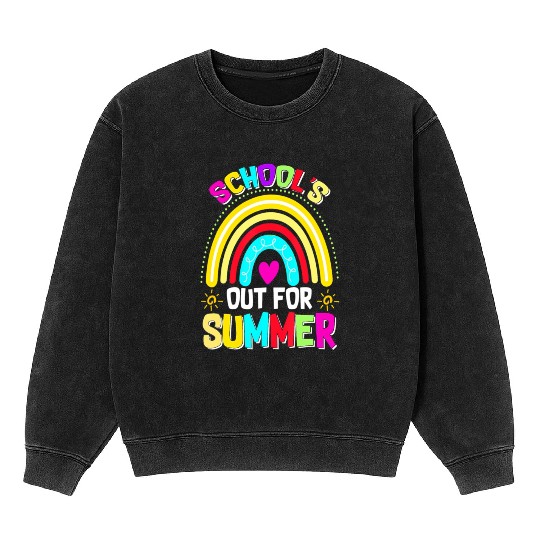 Schools Out For Summer Teacher Last Day Of School Mineral Wash Sweatshirts