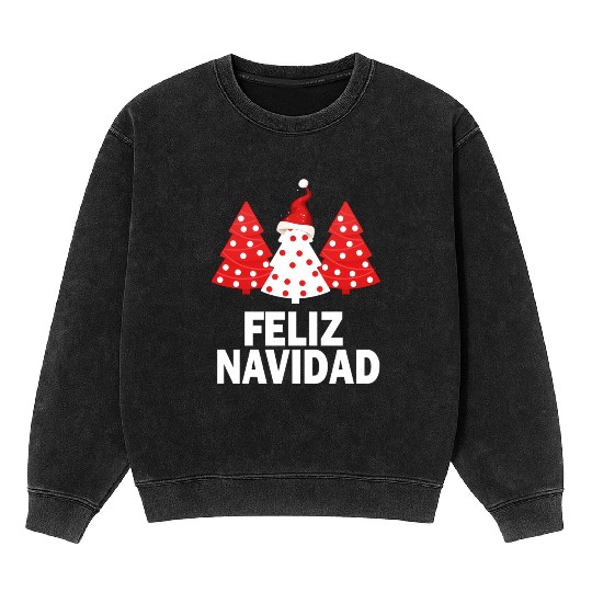 Merry Peruvian Tree Peru Flag Feliz Navidad Mineral Wash Sweatshirts