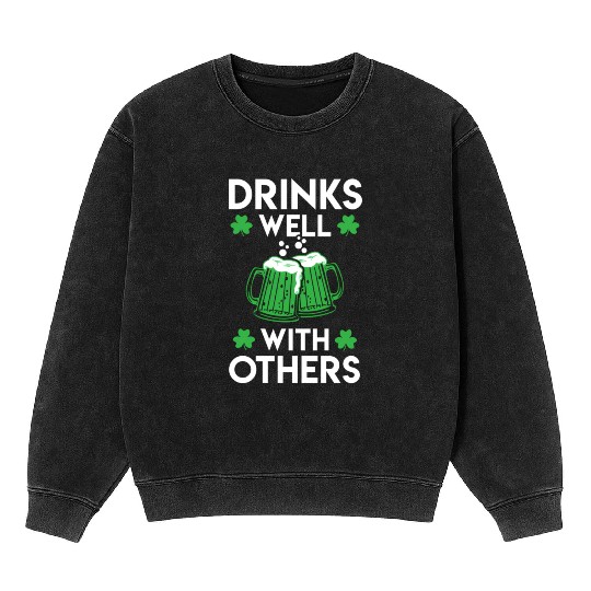 Green Beer St Patrick'S Day Mineral Wash Sweatshirts