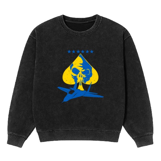 The Ghost Of Kyiv Kiev Ukraine Ace Fighter Pilot Mineral Wash Sweatshirts