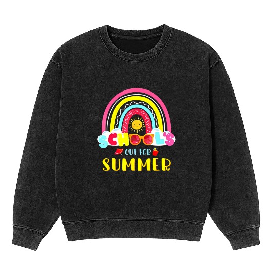 Last Day Of School Schools Out For Summer Teacher Mineral Wash Sweatshirts