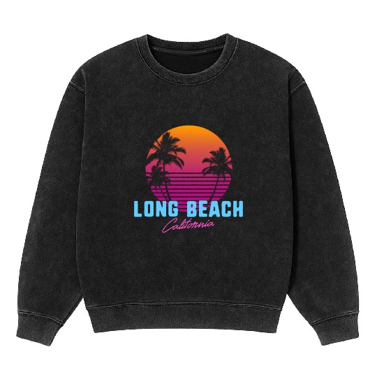 Long Beach California Mineral Wash Sweatshirts