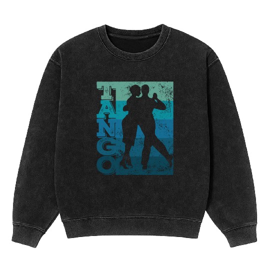 Tango Argentino Dancing Heartbeat Milonga Vals Tan Mineral Wash Sweatshirts