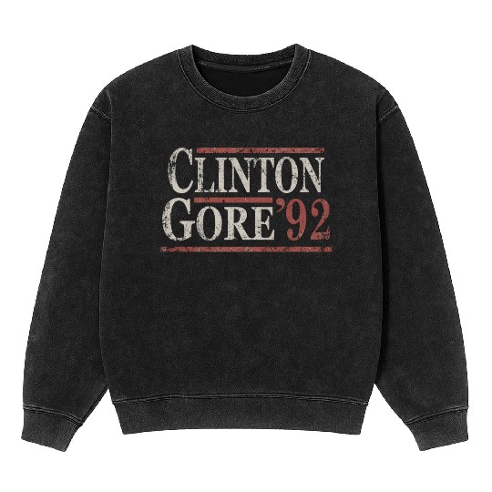 Distressed Bill Clinton Al Gore 1992 Mineral Wash Sweatshirts