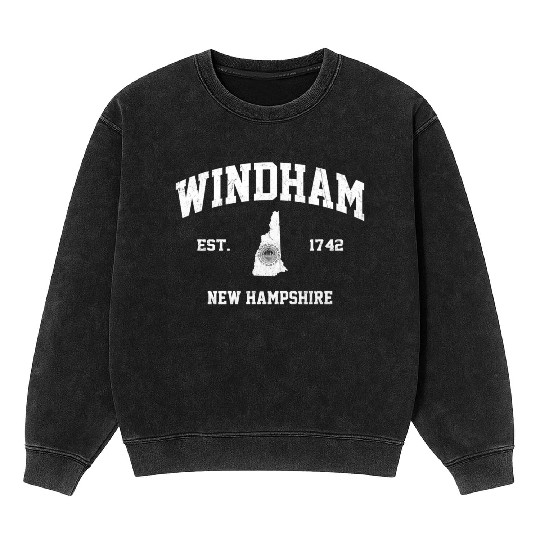 Windham New Hampshire Nh State Athletic Style Mineral Wash Sweatshirts