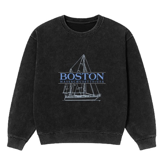 Boston Massachusetts Sailing Mineral Wash Sweatshirts