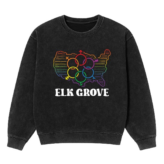 Elk Grove Pride Month Pride Flag LGBT Community LG Mineral Wash Sweatshirts