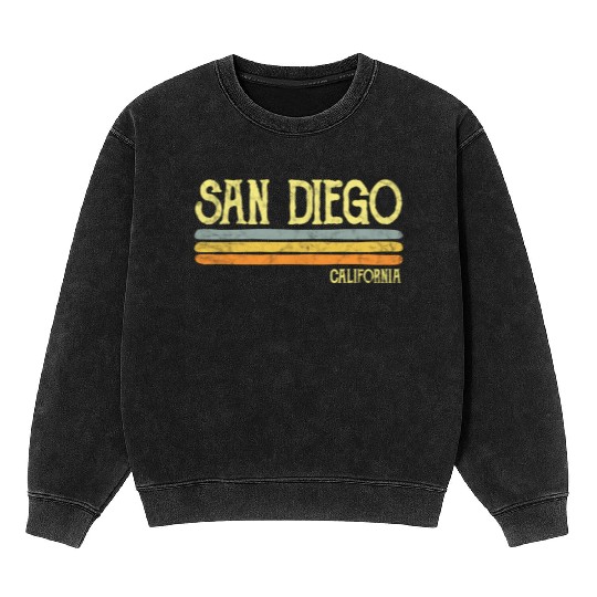 San Diego California Ca Love Mineral Wash Sweatshirts