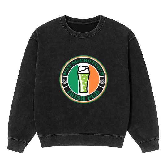 Pat Mccrotch'S Irish Pub Green Beer St Patric Day Mineral Wash Sweatshirts
