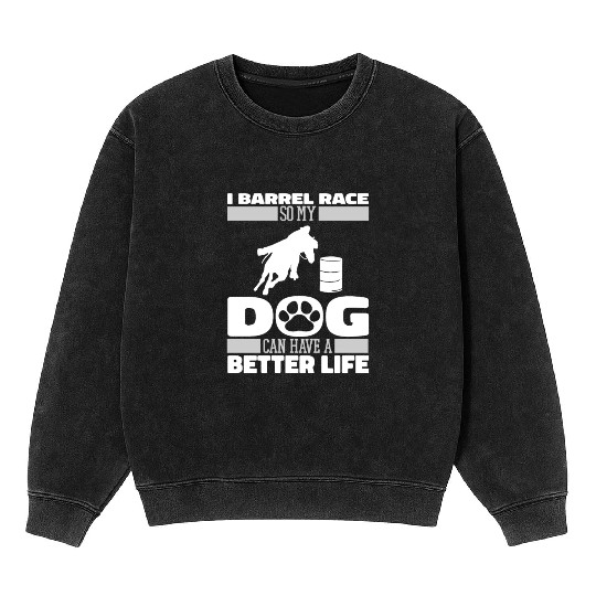 Horse Barrel Racing Dog Mineral Wash Sweatshirts