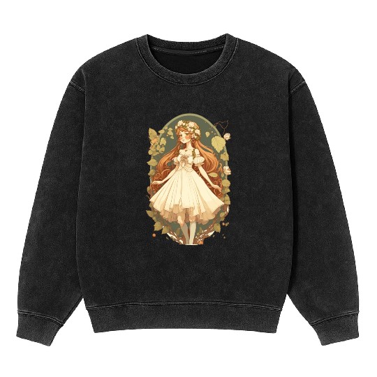 Cottagecore Fairy Girl Fantasy Goblincore Forest F Mineral Wash Sweatshirts