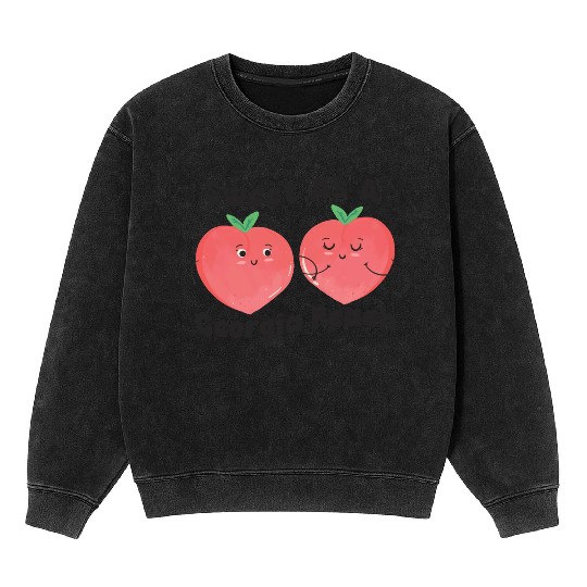 Sweet As A Georgia Peach Cute Funny Southern Mineral Wash Sweatshirts