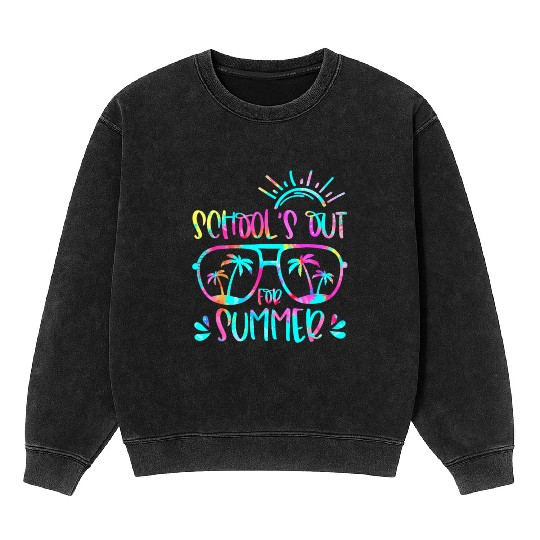 Last Day Of School Schools Out For Summer Teacher Mineral Wash Sweatshirts