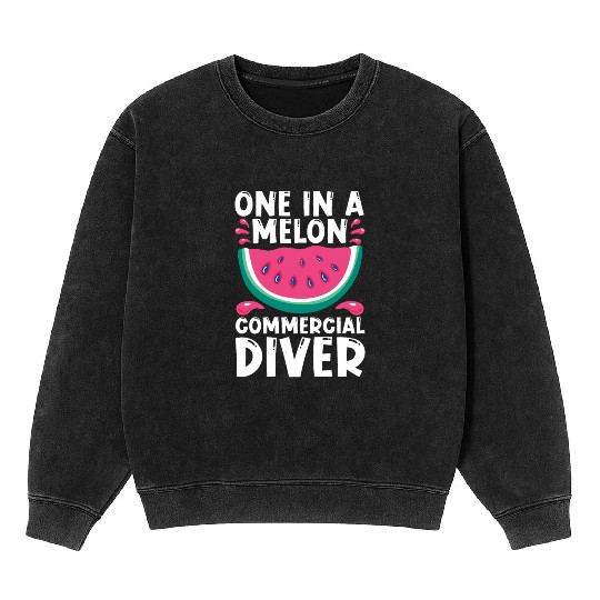 Diving Diver Melon Commercial Diving Mineral Wash Sweatshirts