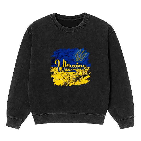Ukraine Ukrainian Flag I Stand With Ukraine Pride Mineral Wash Sweatshirts
