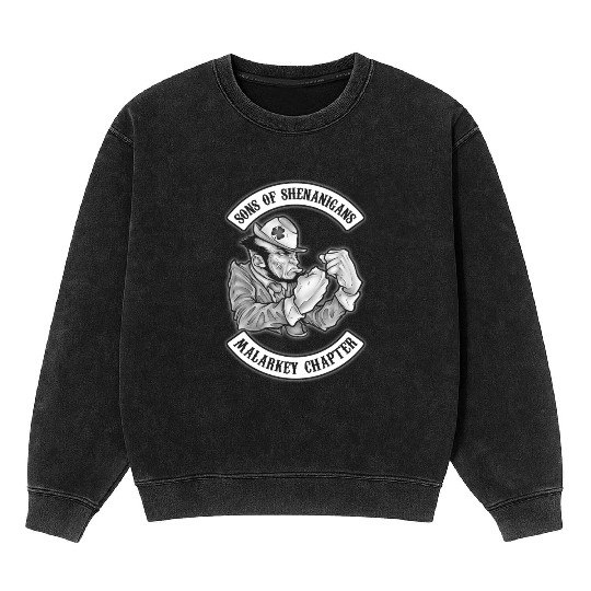 Irish Pride Sons Of Shenanigans Malarkey Chapter Mineral Wash Sweatshirts