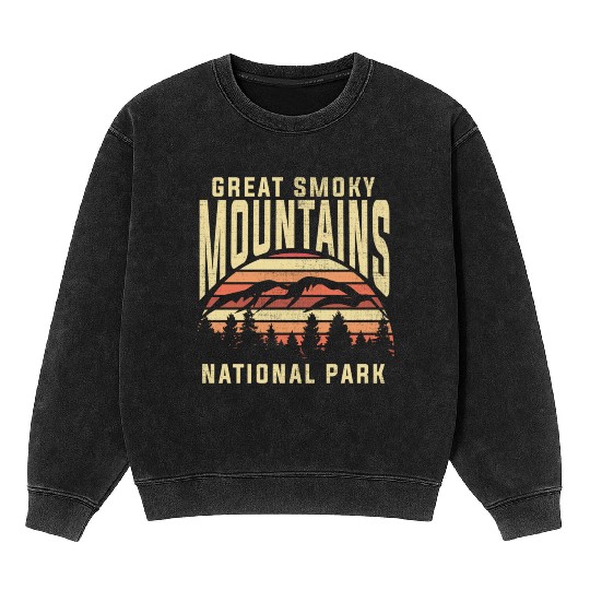 Retro National Park Great Smoky Mountains National Mineral Wash Sweatshirts