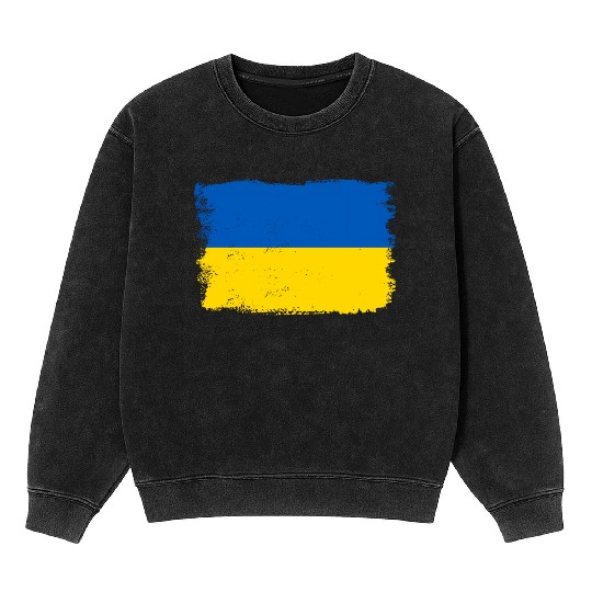 Ukraine Flag Ukrainian Flag Ukraine Mineral Wash Sweatshirts