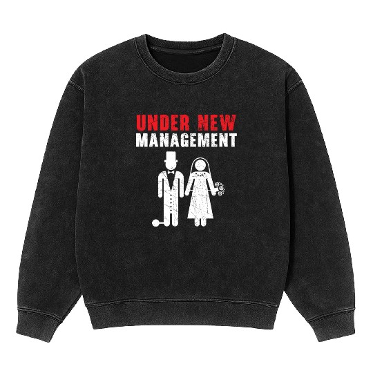 Bride And Groom Wedding Day Marriage Just Married Mineral Wash Sweatshirts