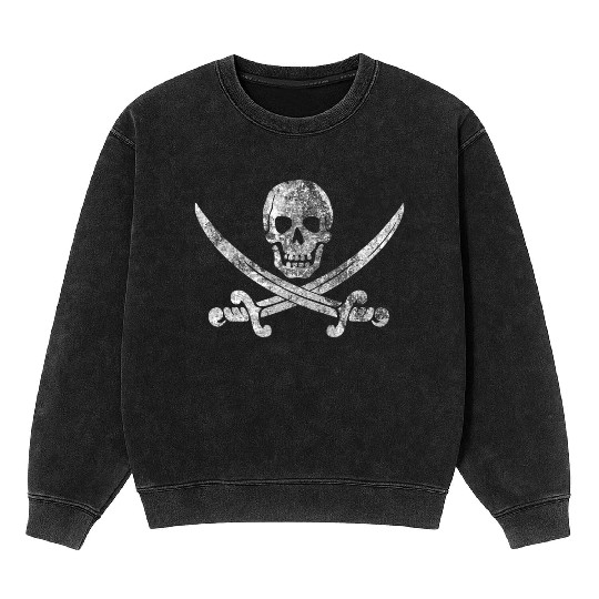 Pirate ull - Jolly Roger Flag Mineral Wash Sweatshirts