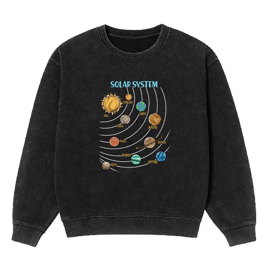 Our Solar System Science Education Mineral Wash Sweatshirts