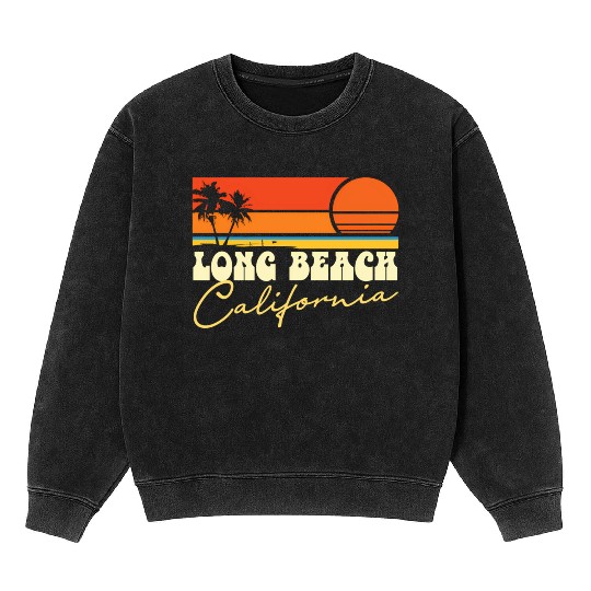 Long Beach California Mineral Wash Sweatshirts