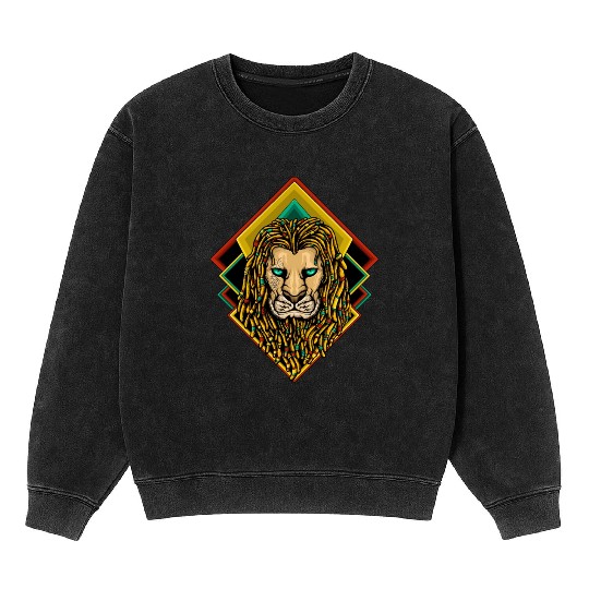 Lion King of Reggae Jungle Mineral Wash Sweatshirts