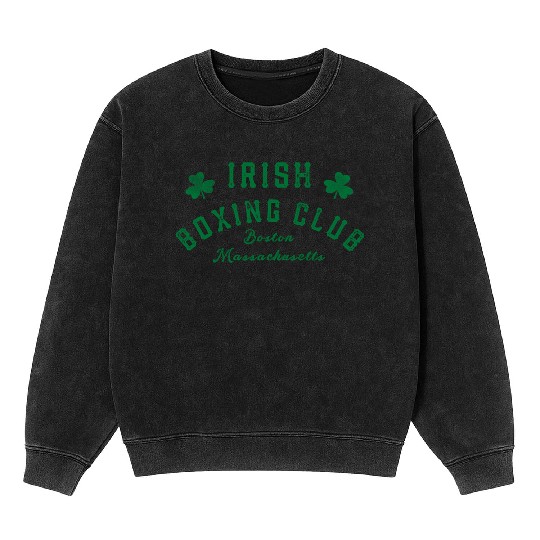 Irish Bong Club Boston Massachusetts Shamrock Mineral Wash Sweatshirts