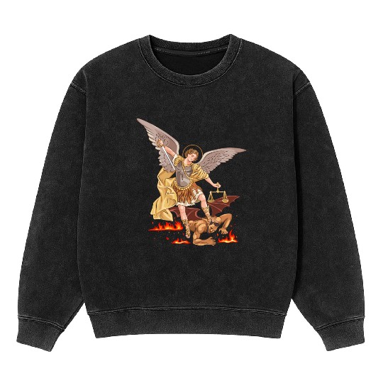 St Michael The Archangel Mineral Wash Sweatshirts