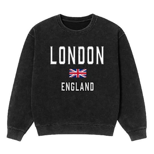 London England England Flag Mineral Wash Sweatshirts