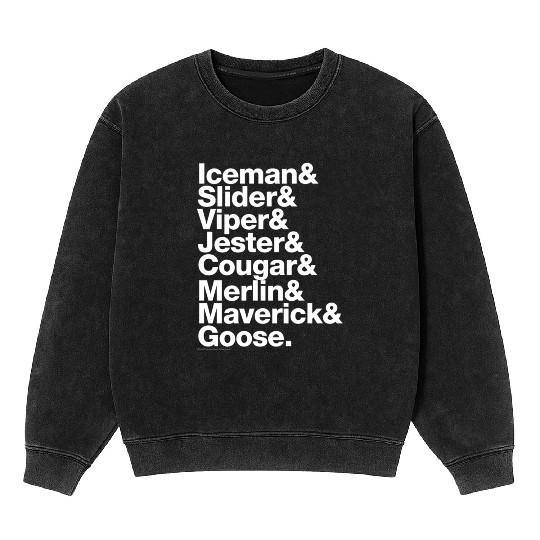 Top Gun Pilot Names Mineral Wash Sweatshirts