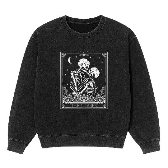 The Tarot Card Astrology Goth Halloween Mineral Wash Sweatshirts