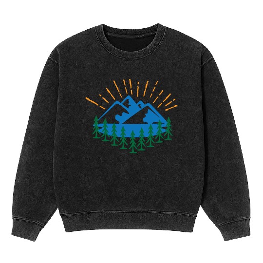 Blue Mountain And Forest Mineral Wash Sweatshirts