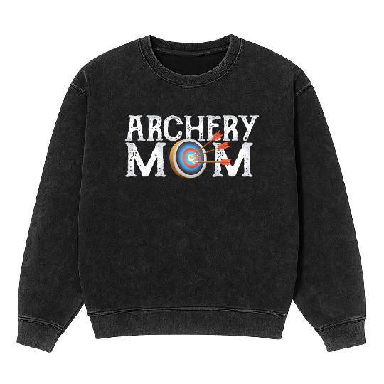 Archery Archer Mom Target Proud Parent Bow Arrow Mineral Wash Sweatshirts