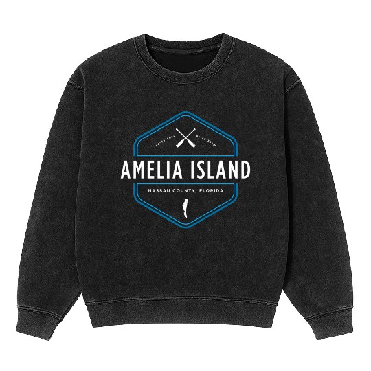 Amelia Island Florida Beach Mineral Wash Sweatshirts