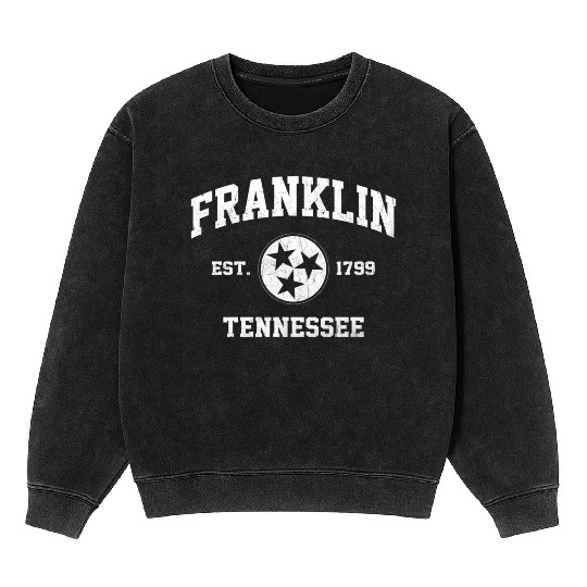 Franklin Tennessee Tn State Athletic Style Mineral Wash Sweatshirts