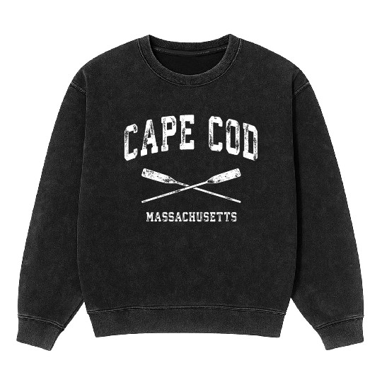 Cape Cod Massachusetts Nautical Crossed Oars Mineral Wash Sweatshirts